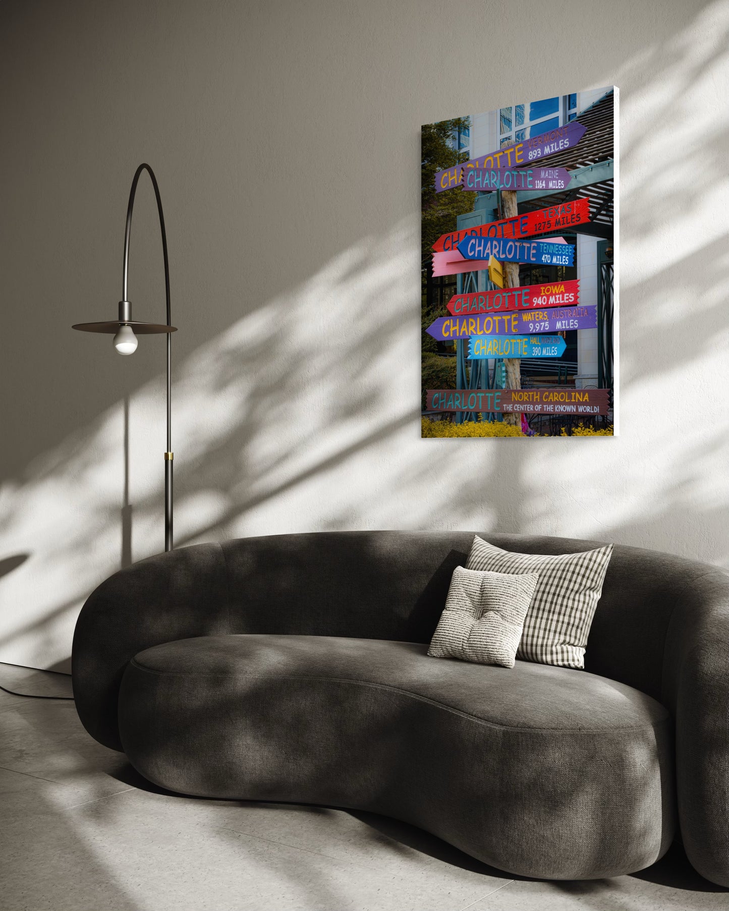 Directions fine art print in contemporary home interior — Charlotte NC photography wall art