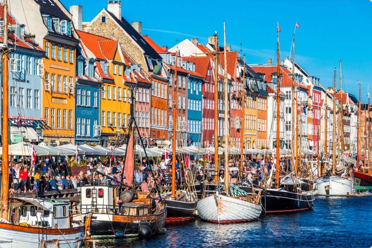 Copenhagen Nyhavn colorful buildings photography print — vibrant Scandinavian canal wall art on metal, canvas & paper by SDPhotography