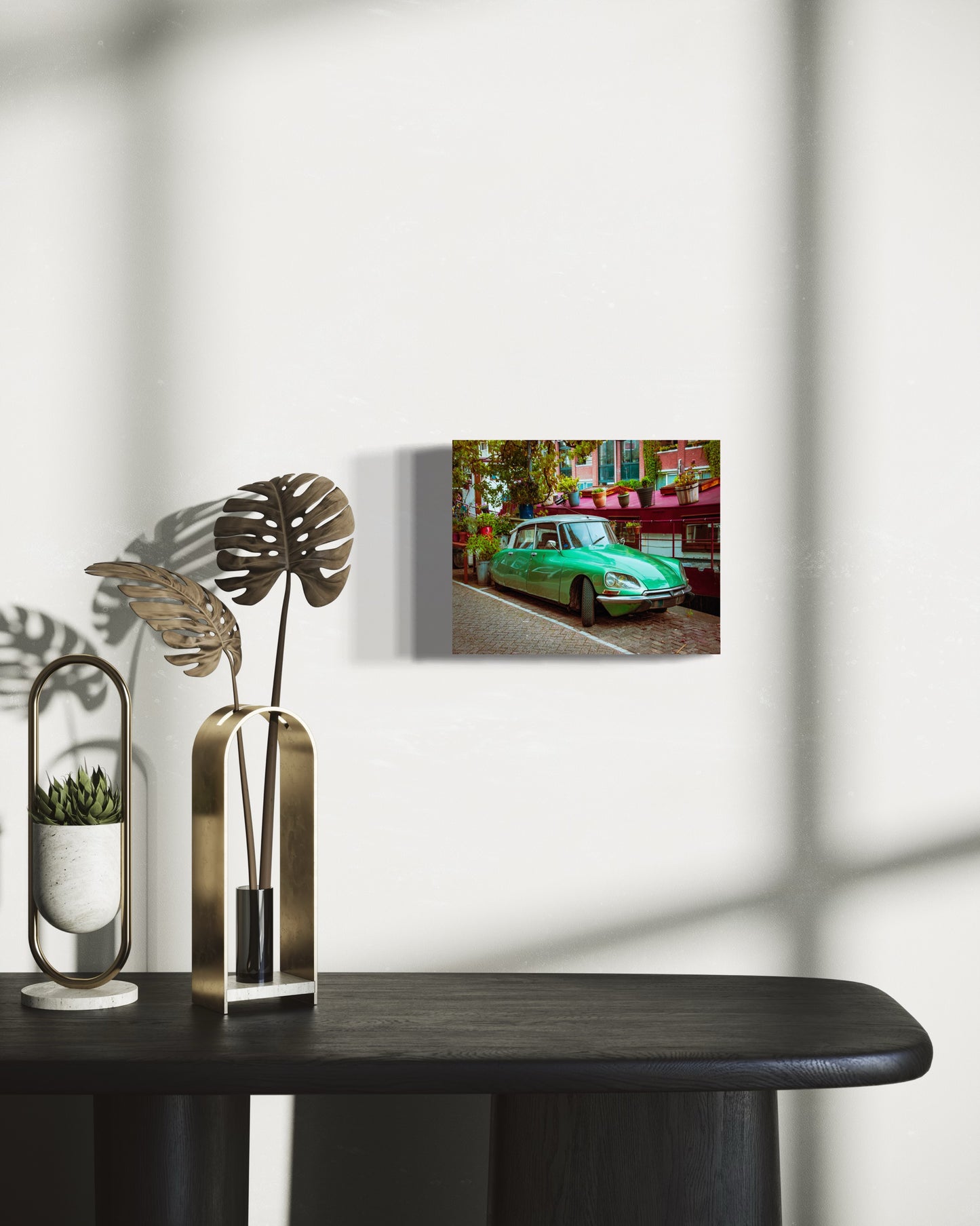 Deux Chevaux fine art print in modern living room — Amsterdam Netherlands vintage car wall art by SDPhotography