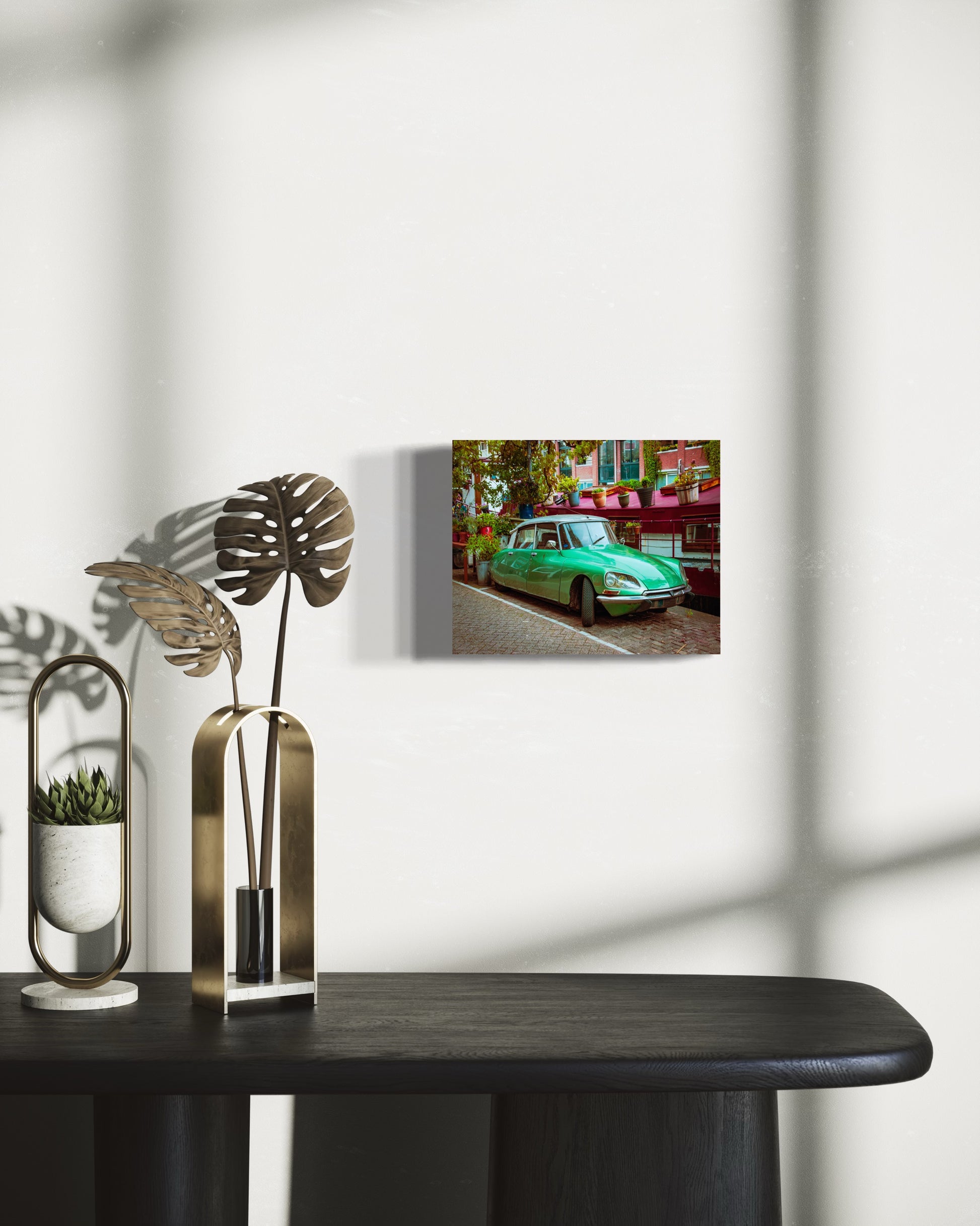 Deux Chevaux fine art print in modern living room — Amsterdam Netherlands vintage car wall art by SDPhotography