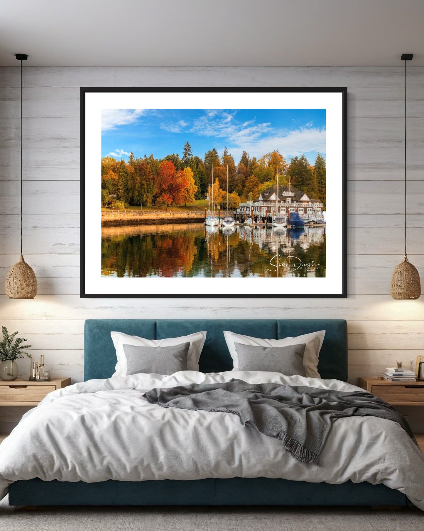 Fall in Vancouver fine art print displayed in modern living room — Vancouver Canada wall art by SDPhotography