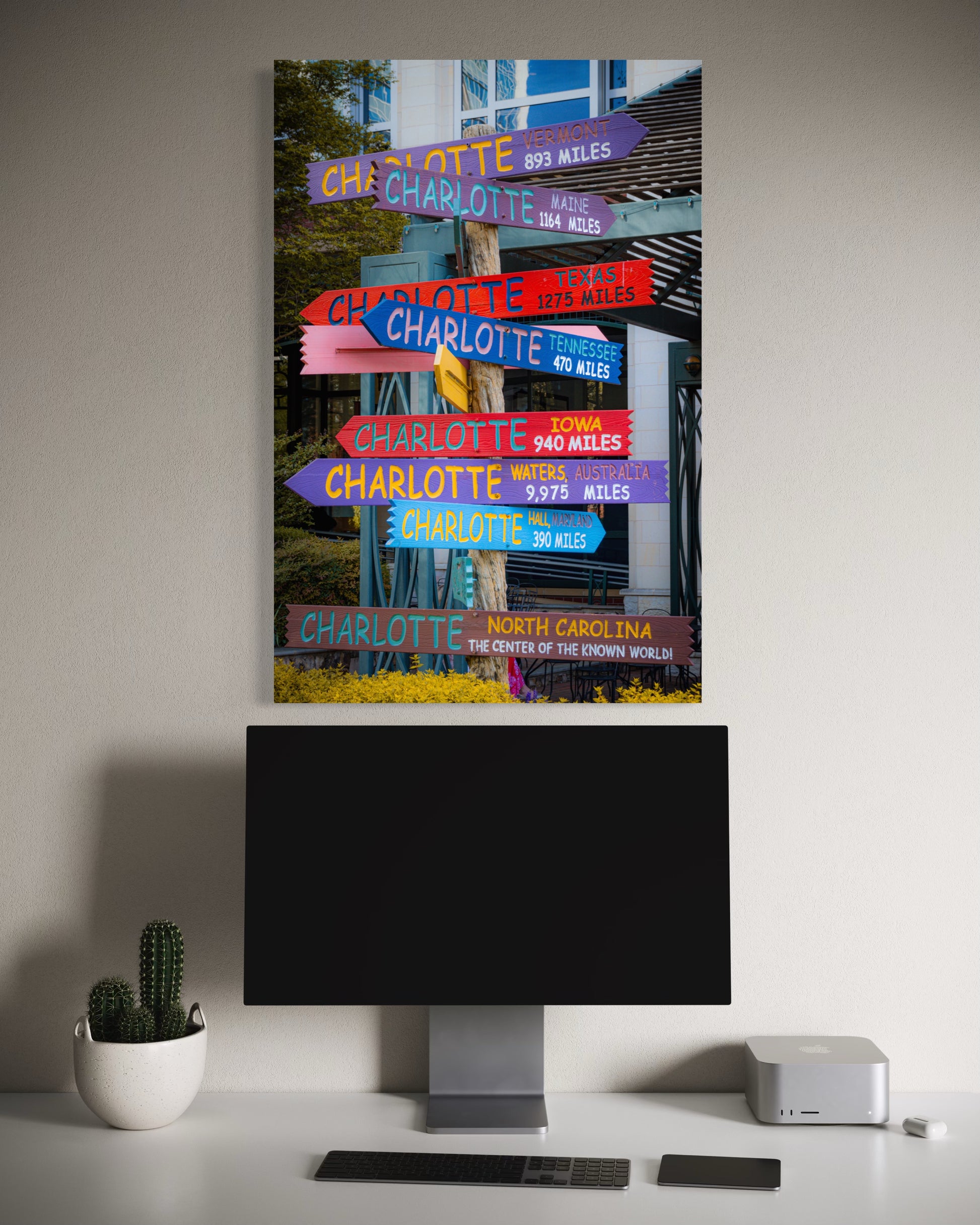 Directions fine art print displayed in modern living room — Charlotte NC wall art by SDPhotography